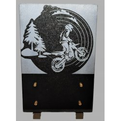 Plaque funéraire granit thème motocross