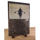 Plaque granit et photo pecheur porcelaine.