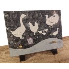 Plaque granit gravure animaux de la ferme.